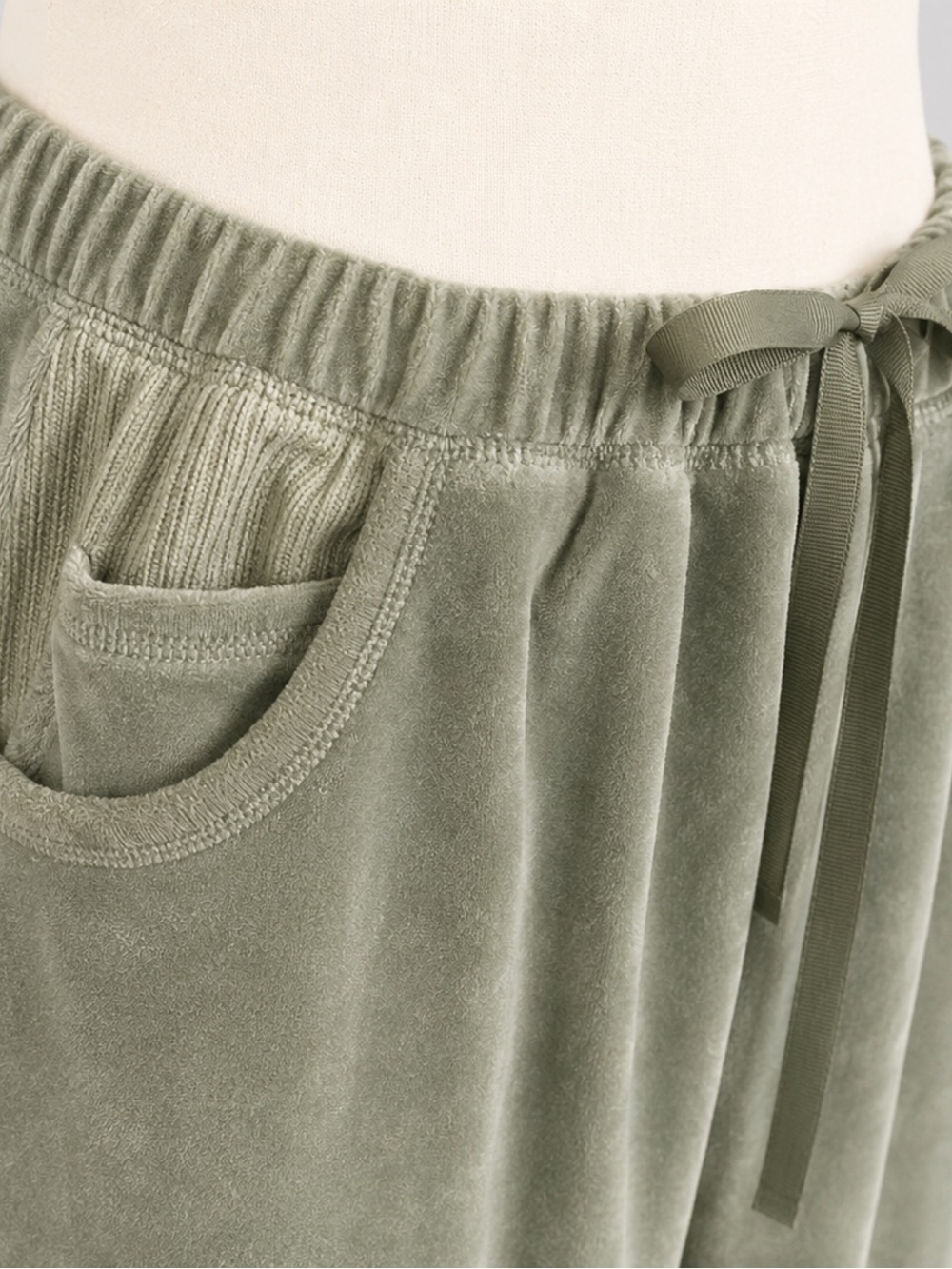 J. Jill Sage Green Velour Drawstring Maxi Skirt - Picture 4 of 9